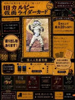 旧カルビー仮面ライダーカード No.308 KR13版 ライダー人気番号棚
