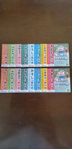 ゆで太郎　もつ次郎の無料クーポン券（２枚セット）