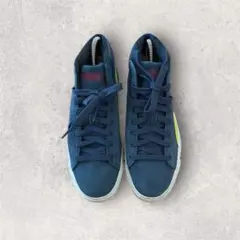 古着 puma プーマ スニーカー ミッド ネイビー 23.5