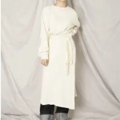 ★未使用品Ungrid ワッフルレイヤードデザインワンピース サーマル ホワイト