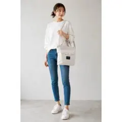 キャンバス トートバッグ ホワイト 2WAY ショルダーバッグ 軽量 大容量