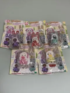 シルバニアファミリー 赤ちゃんカラフルウサギ　 5種　コンプリート