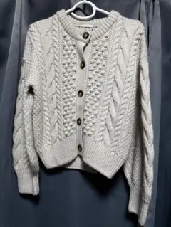 GU ケーブルコクーンカーディガン オフホワイト Mサイズ
