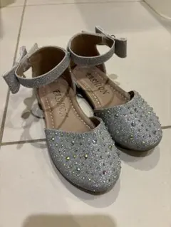 キッズ　フォーマル　シューズ　発表会　結婚式　七五　子供　シルバー　17ｃｍ