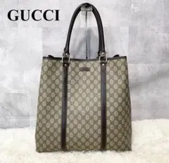 GUCCI トートバッグ GGスプリーム A4サイズ収納可 ロゴプレート