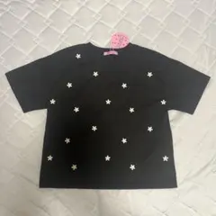花柄　刺繍　Tシャツ ブラック 黒　160cmのサムネイル
