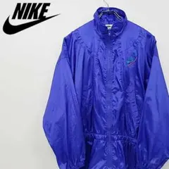 【古着】NIKE ナイキ 刺繍 ナイロンジャケット パープル USサイズ