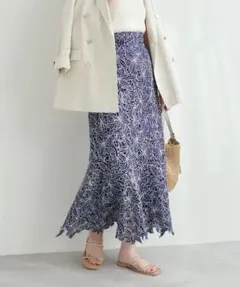 【最終価格】タグ付き新品 配色スカラップレーススカート