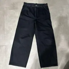 H beauty&Youth ブラックデニム バギーパンツ