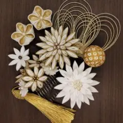 A-839 髪飾り つまみ細工 成人式 結婚式 卒業式 七五三 着物 和装