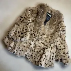 ファーコート ベージュ・ブラウン 斑点模様