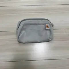 グレー ナイロンポーチ ジッパー付き