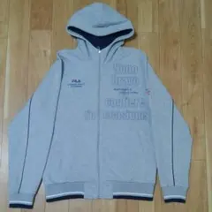 FILA ジップアップパーカー 灰 スウェット ライン