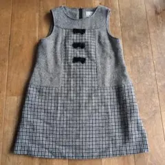 KUMIKYOKU チェック柄 ノースリーブワンピース LL