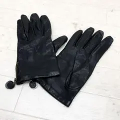 ゆ121B★ Chloe レザーグローブ 革手袋 ブラック レディース 21cmのサムネイル