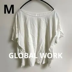 【GLOBAL WORK】レディース フリル袖ブラウス M ホワイト