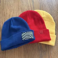 GAP VOLCOMリブ編みニット帽 3色セット当日発送