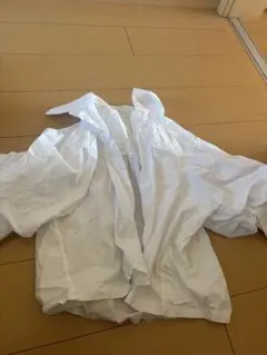 zaraホワイト コットン 長袖シャツ