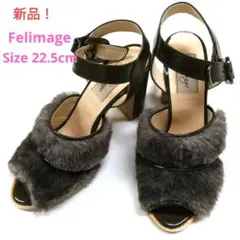 【最終値下げ】新品未使用　Felimage　ボア　ハイヒール　ストラップサンダル
