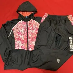 umbro フード付きジャージ セットアップピンク/ブラックサイズL レディース