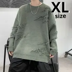 人気☆ダメージ ニット セーター 秋 冬 オーバーサイズ ストリート 韓国