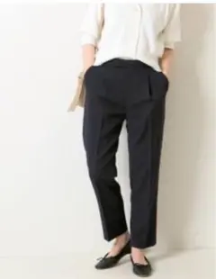 Spick & Span ツイルテーパードパンツ　ネイビー　36