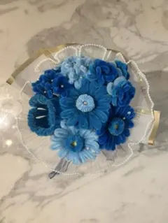 モールフラワーブーケ　ブルー花束　韓国花束
