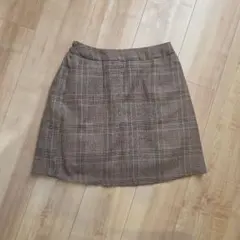 ブラウン系チェック タイトスカート Fサイズ