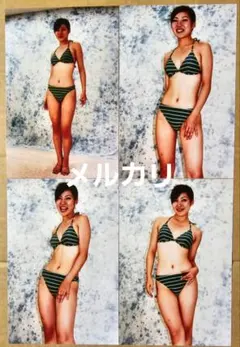 田村あかね 生写真2枚セット③レースクイーン(ハガキサイズ)水着（再
