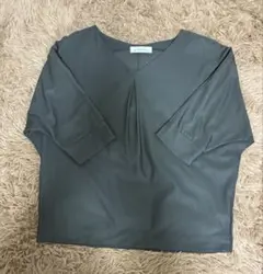 GREEN LABEL RELAXING グレー五分袖トップス