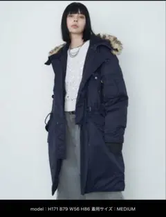 AIVER　N-3フライトコート　M　ネイビー モッズコート