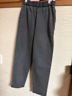 GU ウエストゴム ブラックデニム ロングパンツ 150サイズ