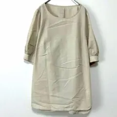 【美品】【eur3】 ゆったりワンピース 13号 ベージュ 着心地◎【y60】のサムネイル