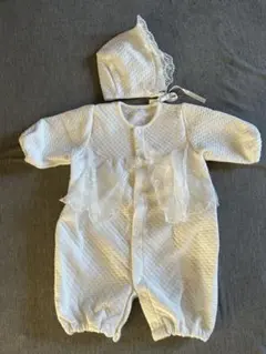 ホワイトフリル付きベビードレスセット