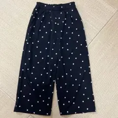 【ベルメゾン】 黒 ドット柄 ロングパンツ 120