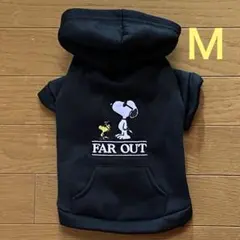 SNOOPY スヌーピー パーカー　フード付きトレーナー　ペット服　犬服　黒　Ｍ