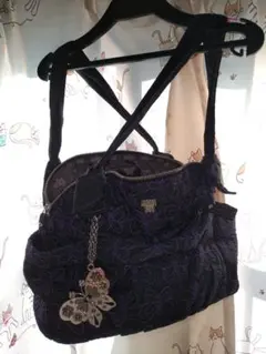 ❤美品♥ANNA SUI 黒の刺繍トートバッグ
