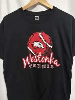 US古着 Westonka Tennis イーグルロゴ Tシャツ ブラック