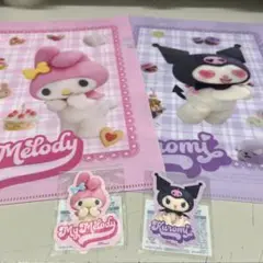マイメロ　クロミ　クリアファイル＆オリジナルステッカー　合計4点セット