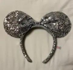 ディズニー　ミニーシルバースパンコールカチューシャ