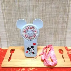 ゼクシィ ミッキーマウス ストラップ付 ハンディ扇風機