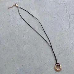 美品✦ฺレリアン/ネックレス　レザー　ゴールドのサムネイル