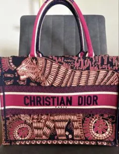 CHRISTIAN DIOR トートバッグ ネイビー/ピンク