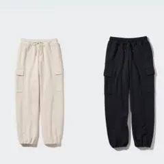 UNIQLO カーゴスウェットパンツ 白、黒 2つセット