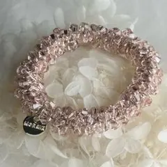 ビーズ　大人っぽい　ヘアゴム　キラキラ　ヘアゴム／ピンク