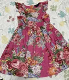 ラルフローレン　花柄ノースリーブワンピース6 ピンク　アロハシャツ 120半袖