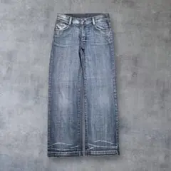 00's vintage ストレートデニム y2k パンク ダメージ加工 26のサムネイル