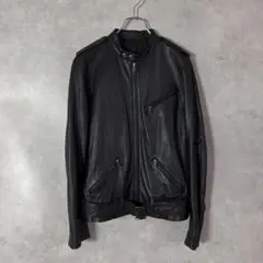 BOYCOTT シープレザー シングルライダース レザージャケット ブラック L