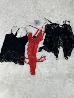 （352）レディースボディストッキング他3着セット　サイズはXL ランジェリー