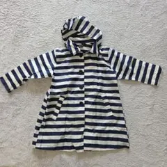 COMME CA ISM フード付きストライプレインコート 110A